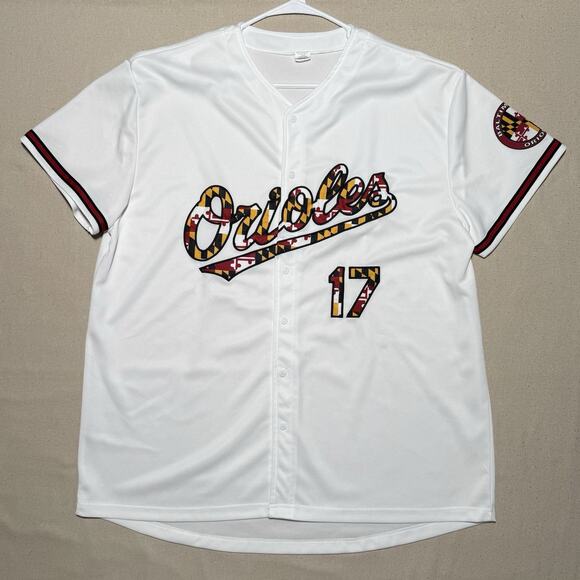 Baltimore Orioles Other - Baltimore Orioles #17 White Baseball Jersey Maryland Flag 2017 SGA Adult Size XL
